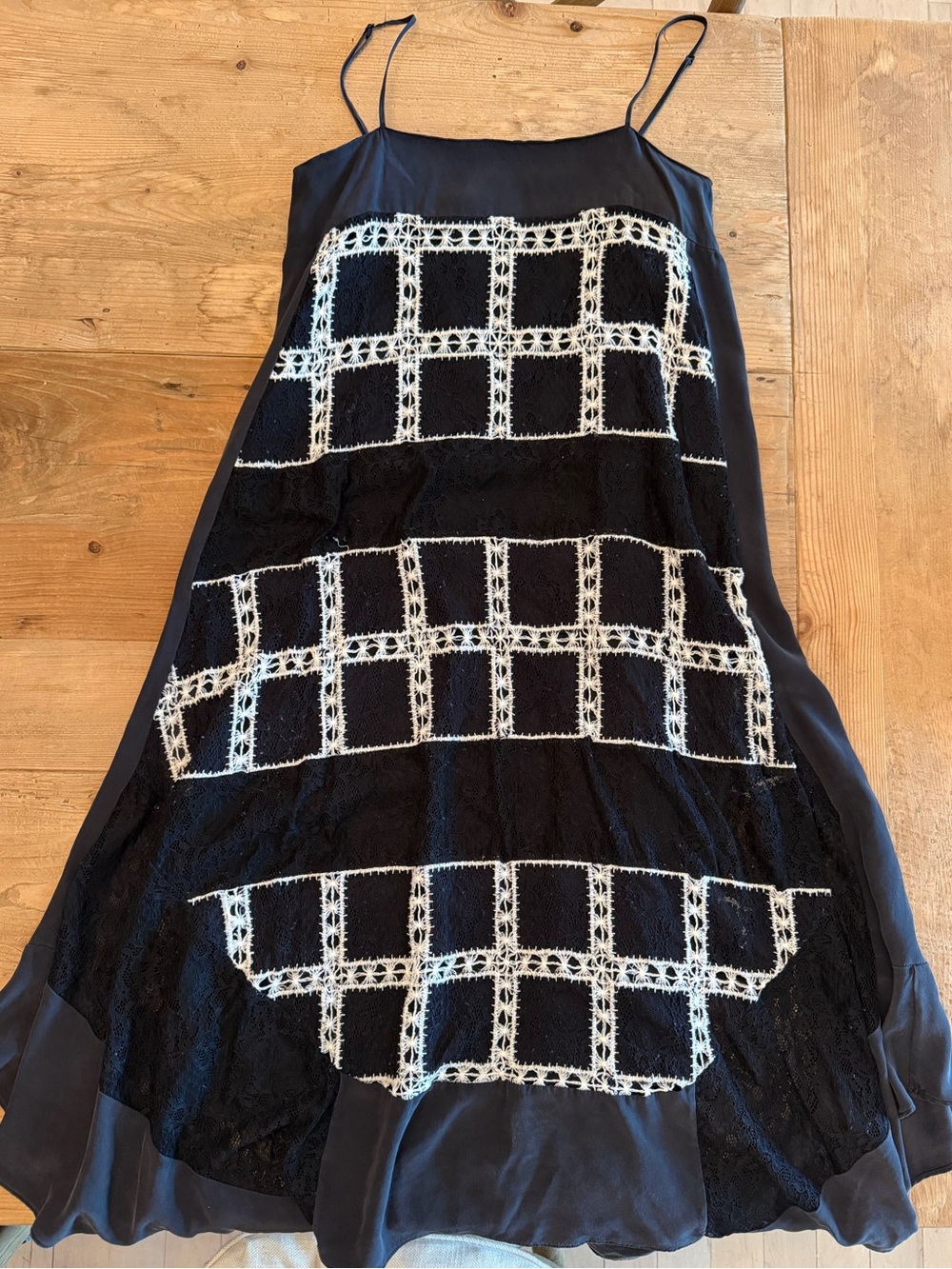 Black & White lace Crochet midi dress